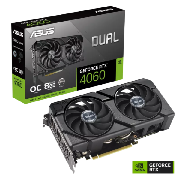 ASUS VGA DUAL-RTX4060-O8G-EVOnVidia GeForce RTX 40608GB GDDR6 128bit;HDMI,3xDP