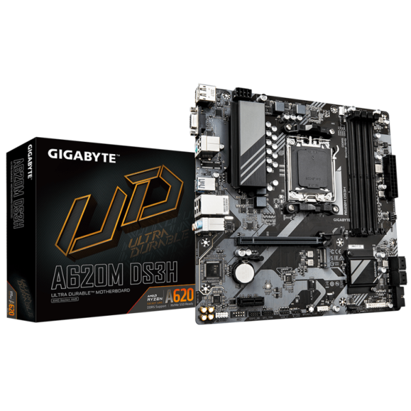 Gigabyte MB [A620M DS3H]AM5; 4xDDR5; M.2, 4xSATA;6xUSBHDMI, DP, VGA; mATX