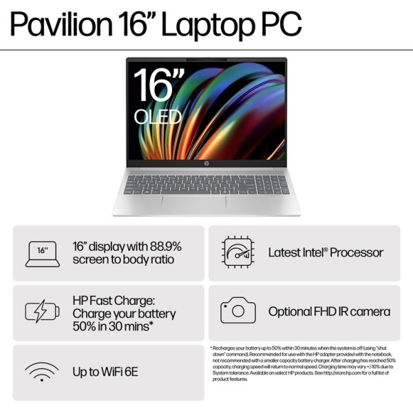 HP Pavilion Laptop 16-af0009nm16" FHD, U5-125U 1.3/4.3GHz16GB DDR5, 512GB SSD, Aluminium