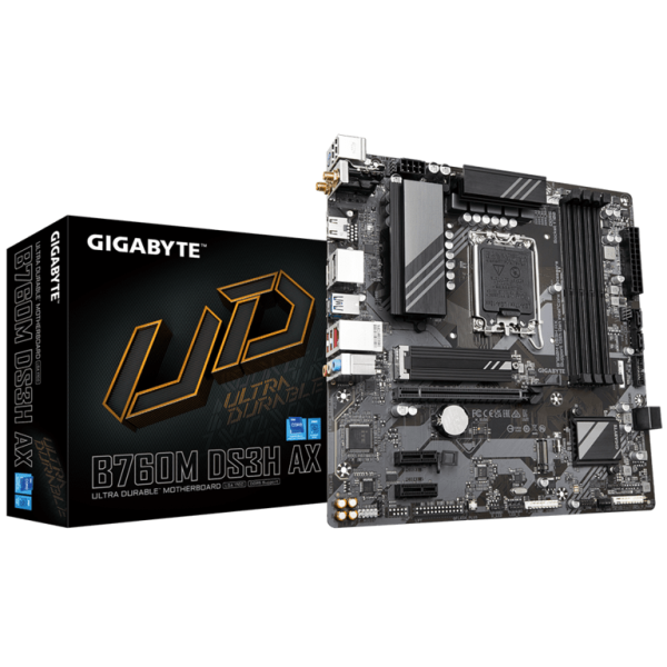 Gigabyte MB B760M DS3H AXLGA1700; 4xDDR5; 2xM.2, 4xSATAHDMI, DP; WIFI; mATX