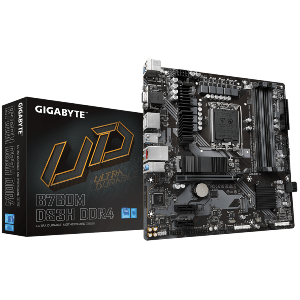 Gigabyte MB B760M DS3HLGA1700; 4xDDR5; 2xM.2, 4xSATA6xUSB; VGA, HDMI, 2xDP; mATX