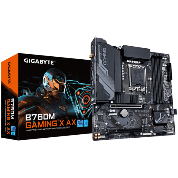 Gigabyte B760M Gaming X AX G12LGA1700; 4xDDR5; 2xM.2; 4xSATA8xUSB; HDMI, DP; WIFI; mATX;