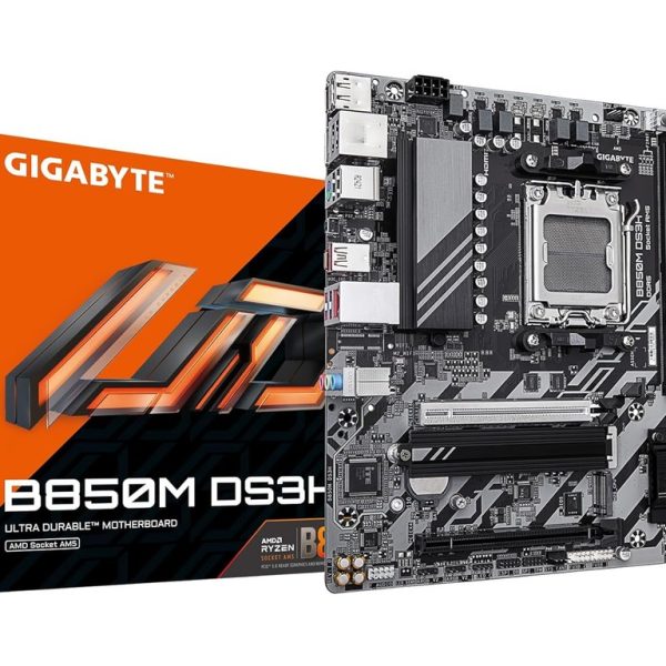 Gigabyte MB B850M DS3HAM5, 4x DDR5, 2x M.2, 4x SATA8xUSB, 1x HDMI, 2x DP, mATX