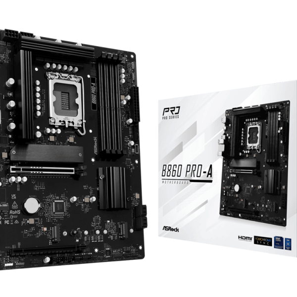 ASROCK MB B860 PRO-AIntel B860, 4xDDR5, 3xM.24xSATA3, 16xUSB, HDMI, DP, RAID, ATX