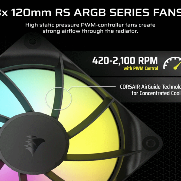 CORSAIR NAUTILUS 360 RS AIOLiquid CPU Cooler, Black,RS120LGA1851, LGA1700, AM5, AM4