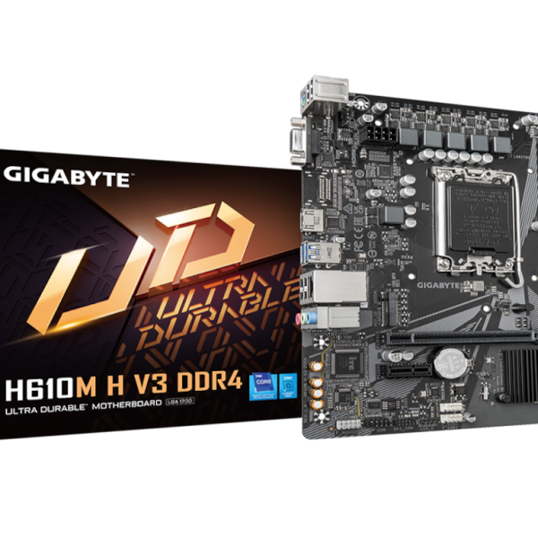 Gigabyte MB H610M H V3 DDR4LGA1700; 2xDDR4; M.2, 4xSATA6xUSB; VGA, HDMI; mATX