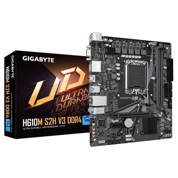 Gigabyte H610M S2H V3 DDR4LGA1700; 2xDDR4; M.2; 4xSATA6xUSB; HDMI, 2xDP, DVI, VGA