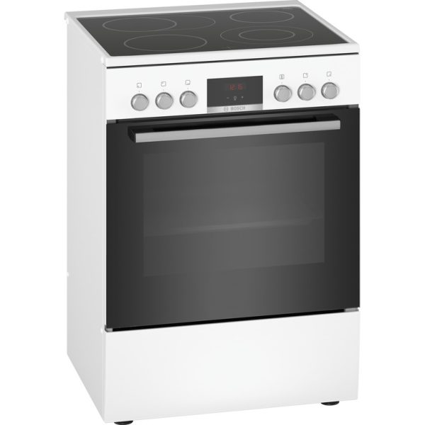 BOSCH električni štednjak Serie 4|, A, 66L, BIJELI EcoCleanDirect, Display