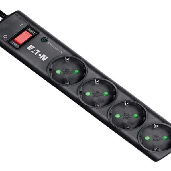 Eaton Protection Strip 4 DIN 10A Input:Schuko Outputs:(4) Schuko