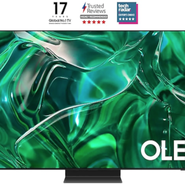 Samsung 77" OLED TV S95D sa elegantnim crnim dizajnom i tanak okvir