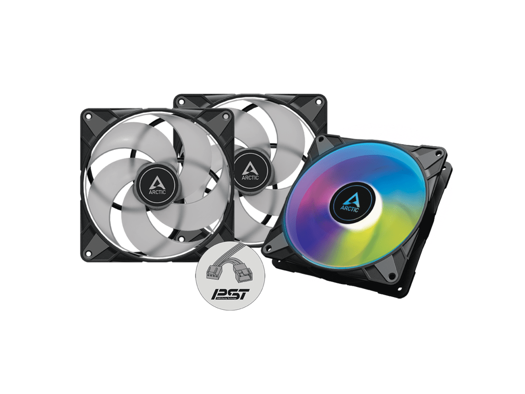 Arctic Fan P14 PWM PST A-RGB black, 3 packpressure-optimised, semi-passive
