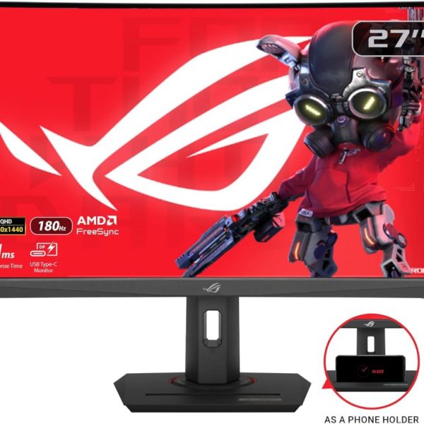 Asus ROG Strix XG27WCS USBType-C 27" gaming monitor,zakrivljeni, 180 Hz, 1 ms, VA