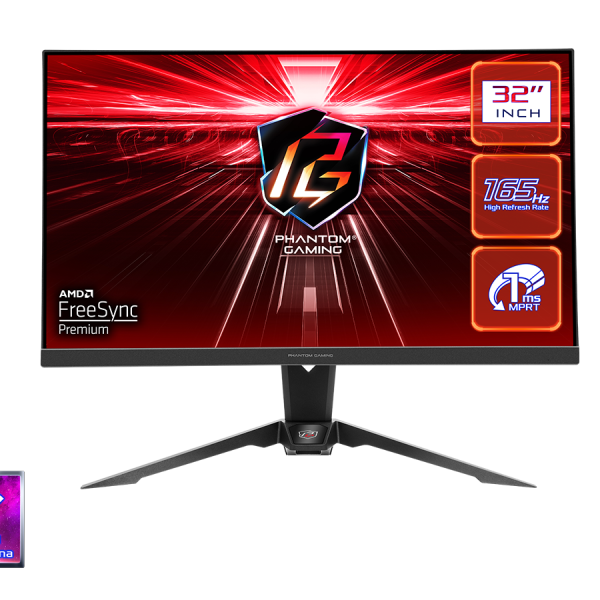 ASROCK MONITOR PG32QF2B 31,5"FLAT GAMING;QHD;165Hz;1ms;2xHDMI,DP;Speaker,High,Swivel,Tilt,WiFi