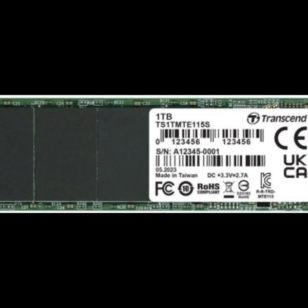 Transcend SSD 1TB M.2 NVMePCIe Gen3 x4,3,200/2000 MB/s