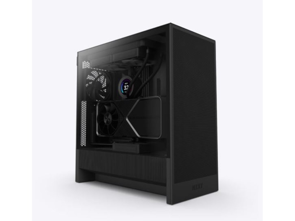 NZXT H5 Flow Black TG, Mid-tower, ATX 2x 120mm quiet fans