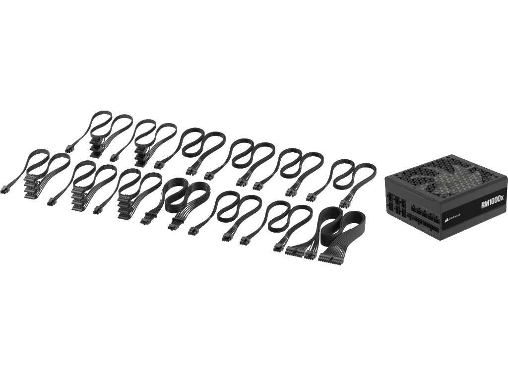 Corsair PSU 1000W RM1000xGold, Fully Modular, 12V-2x612xSATA, 4xPCIe, ATX 3.1, PCIe 5.1
