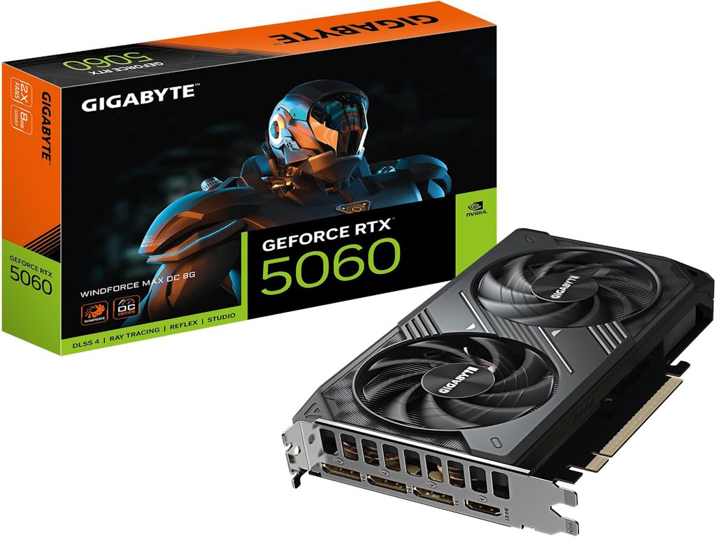 Gigabyte 5060 Windforce MAX OC 8GB GDDR7, 128-bit, 3x DP, 1x HDMI