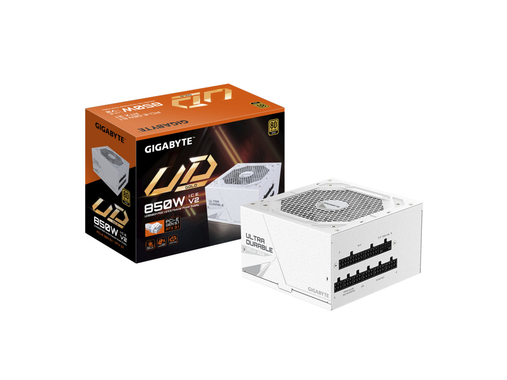 Gigabyte PSU 850W Gold PG5 ICE ATX 3.1, PCIe 5.1, 80 PLUS go Fully modular, 90%, White (bijela) PSU