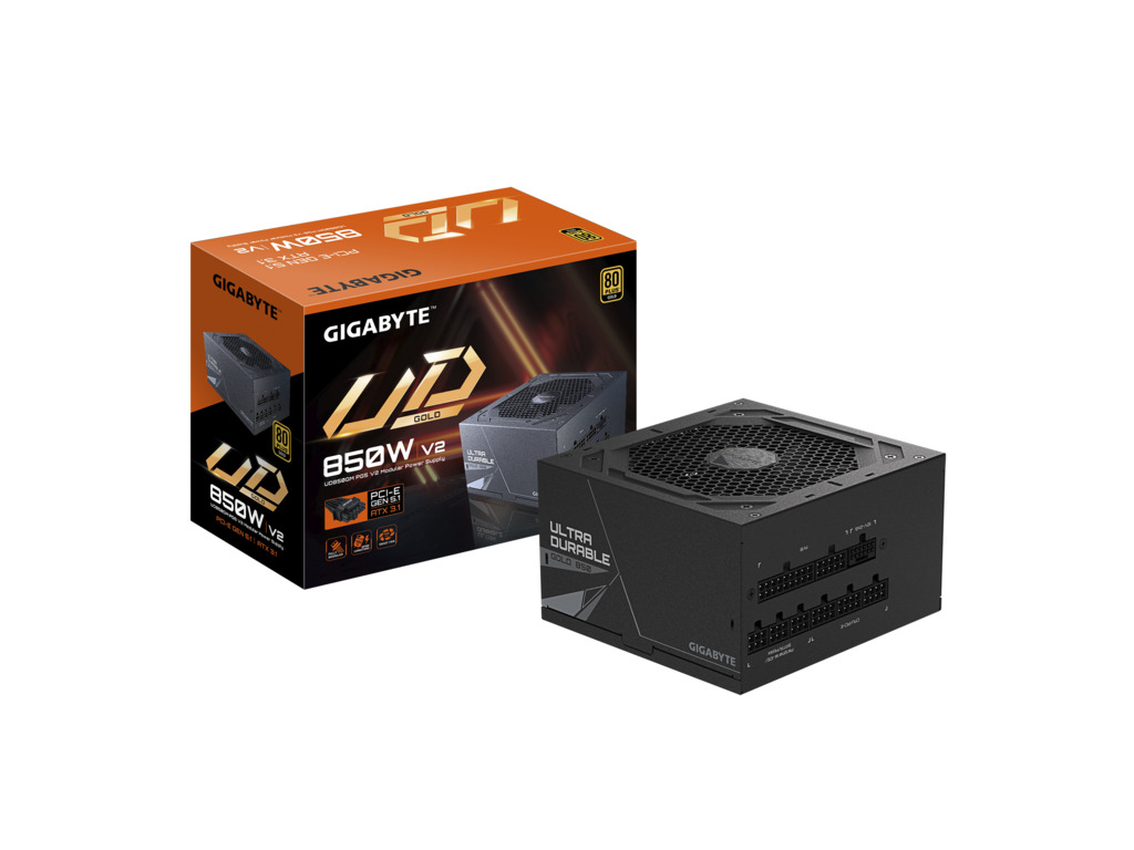 Gigabyte PSU 850W Gold PG5 V2 ATX 3.1, PCIe 5.1, 80 PLUS go Fully modular, 90%