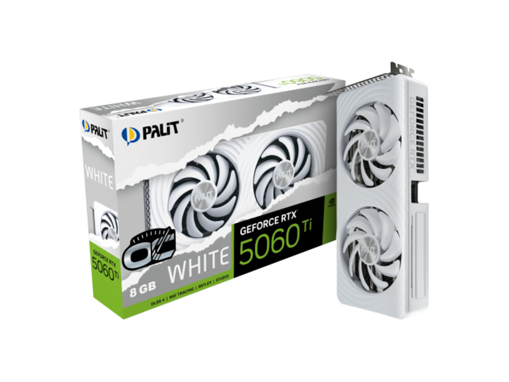 PALIT 5060 Ti White OC 8GB 8GB GDDR7, 128-bit, 3x DP, 1x HDMI
