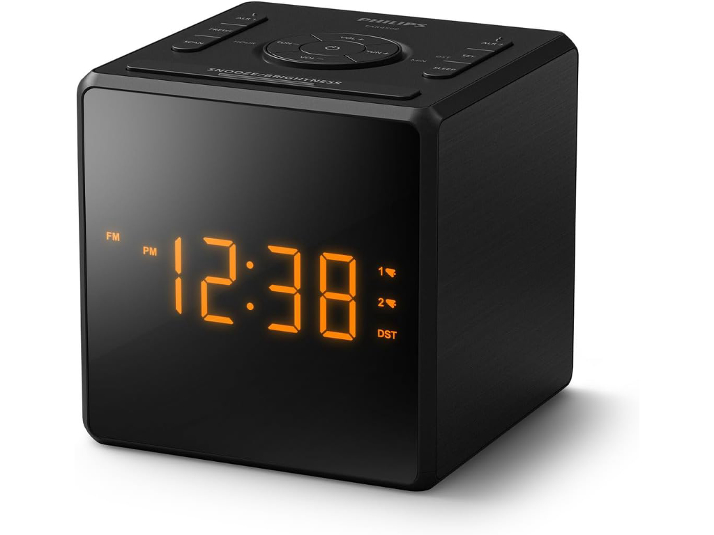Philips radio sa satom TAR4500Velik, jasan zaslon; 2 alarma;FM digitalno podešavanje; USB-C priključ